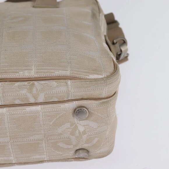 CHANEL New Travel Line Hand Bag Nylon 2way Beige Silver CC Auth 143907 - Picture 5 of 16